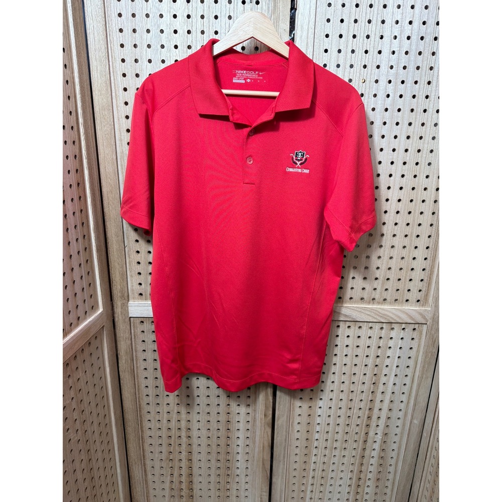 Nike Golf Tour Performance Dri-FIT Polo Shirt Red Cobblestone Creek Mens Medium
